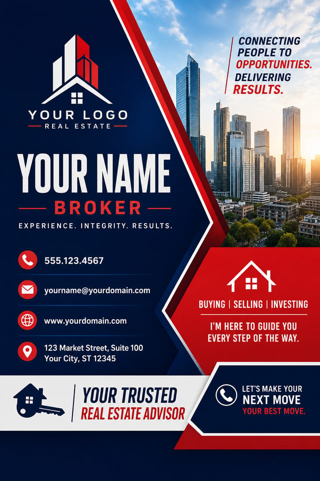Broker Business Card — vibrant style business card design