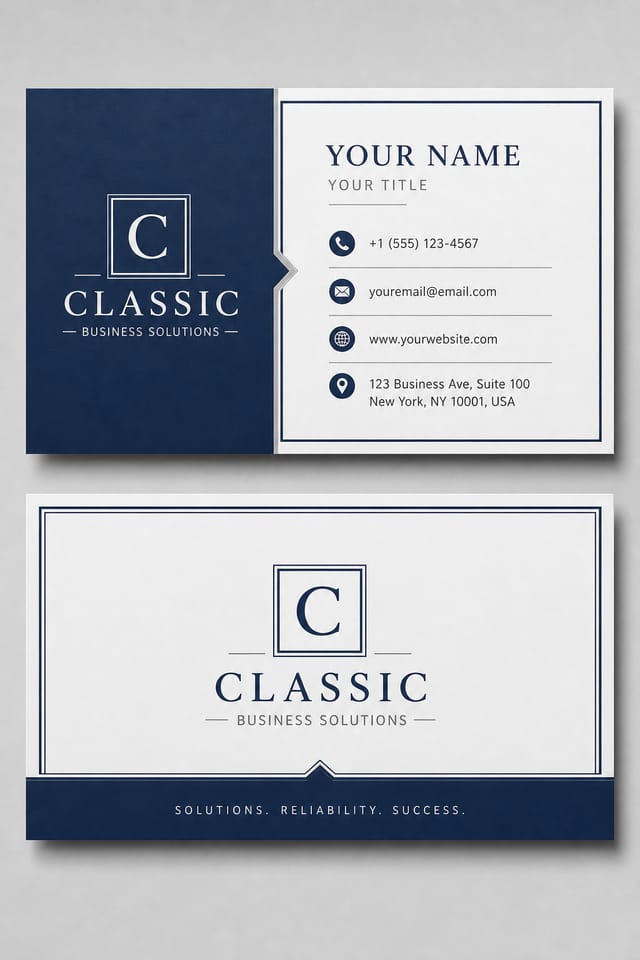 Classic Business Card — corporate style business card design