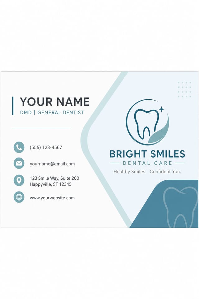 Dental Business Card — modern style business card design