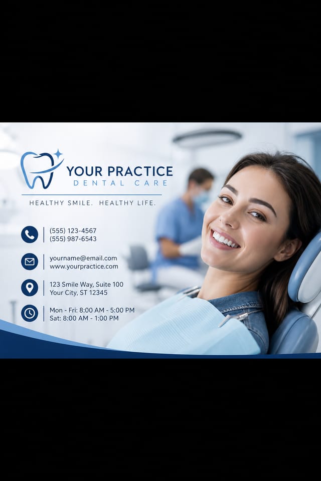 Dental Business Card — photo-realistic style business card design