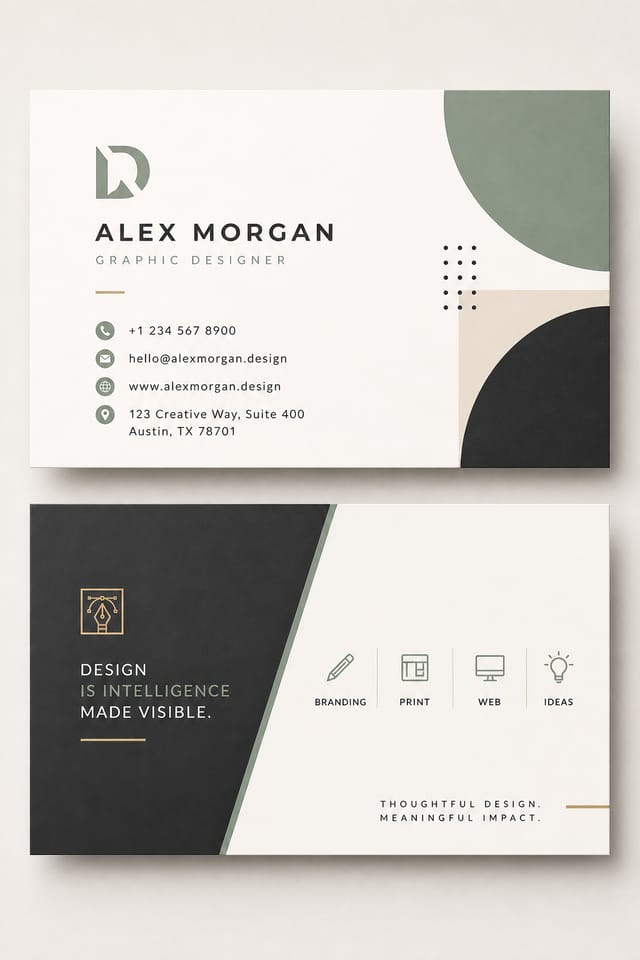 Designer Business Card — modern style business card design