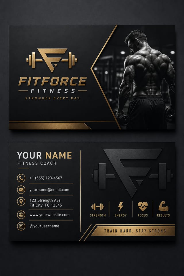 Fitness Business Card — elegant style business card design