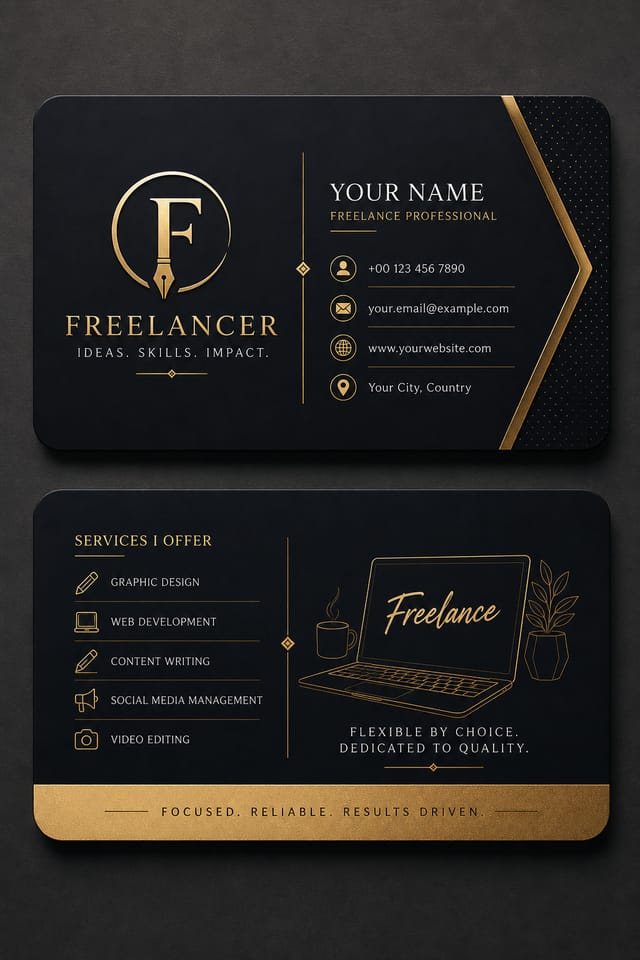 Freelancer Business Card — elegant style business card design