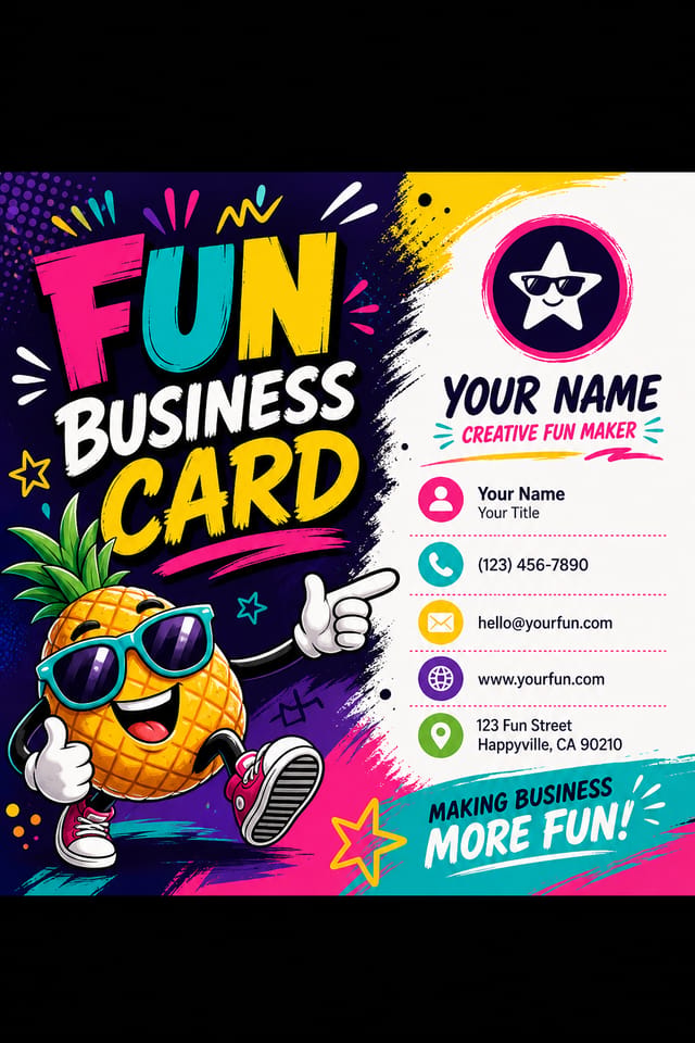 Fun Business Card — vibrant style business card design