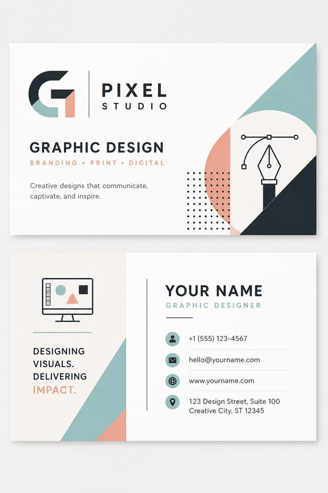 Graphic Design Business Card — modern style business card design