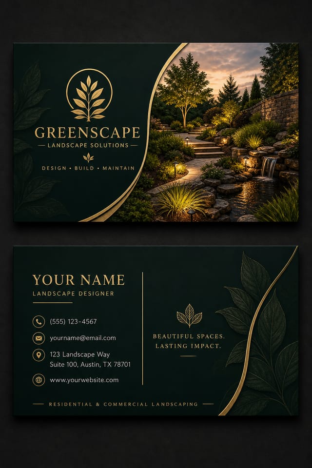 Landscape Business Card — elegant style business card design