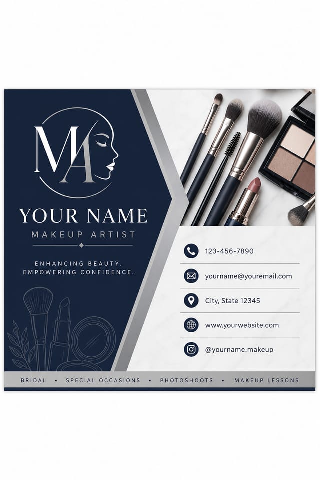 Makeup Artist Business Card — corporate style business card design