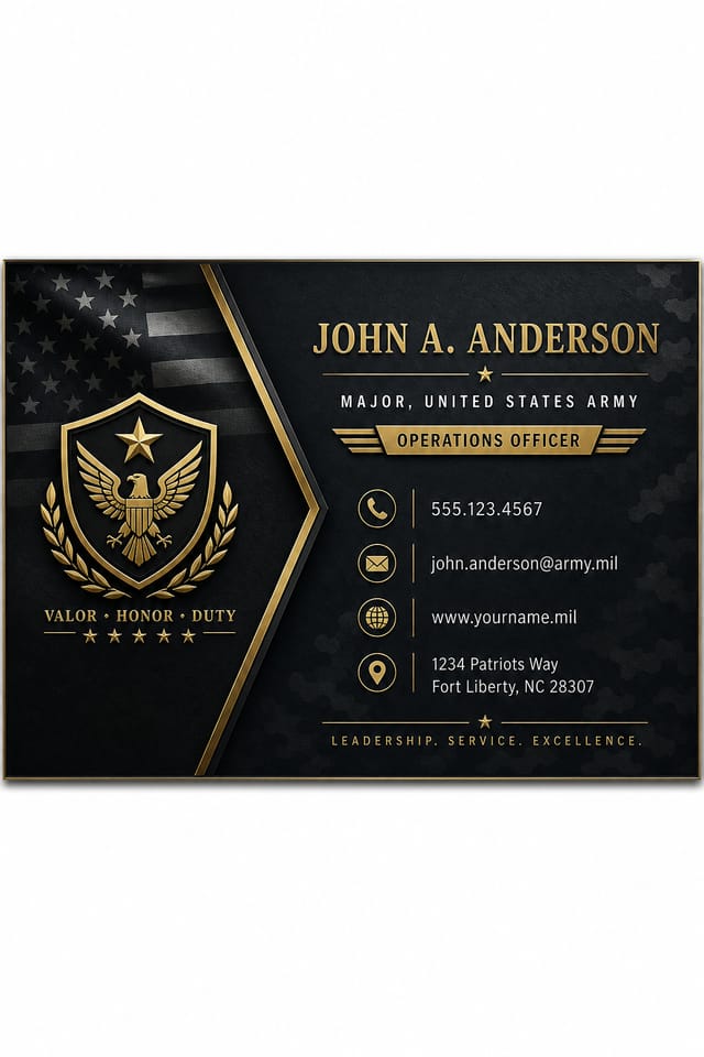 Military Business Card — elegant style business card design