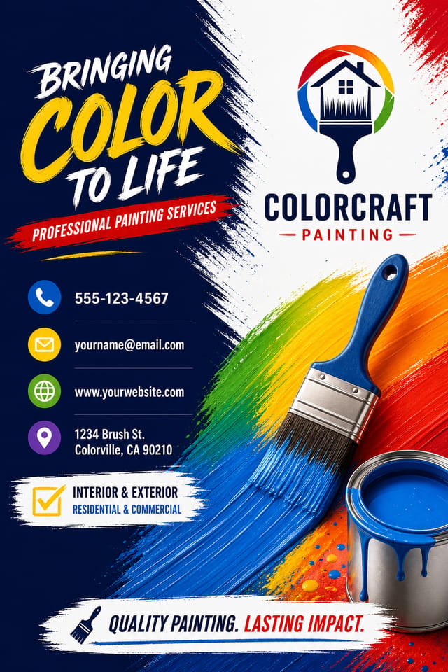 Painter Business Card — vibrant style business card design
