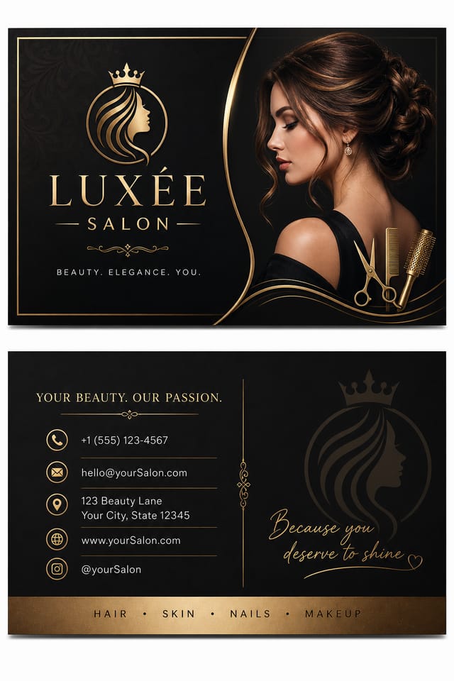 Salon Business Card — elegant style business card design