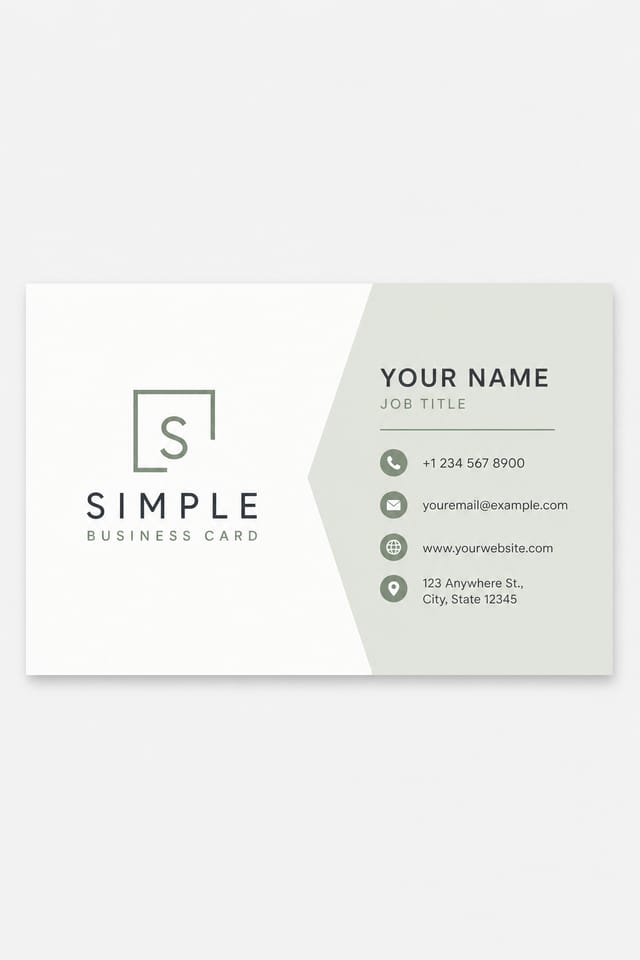 Simple Business Card — modern style business card design