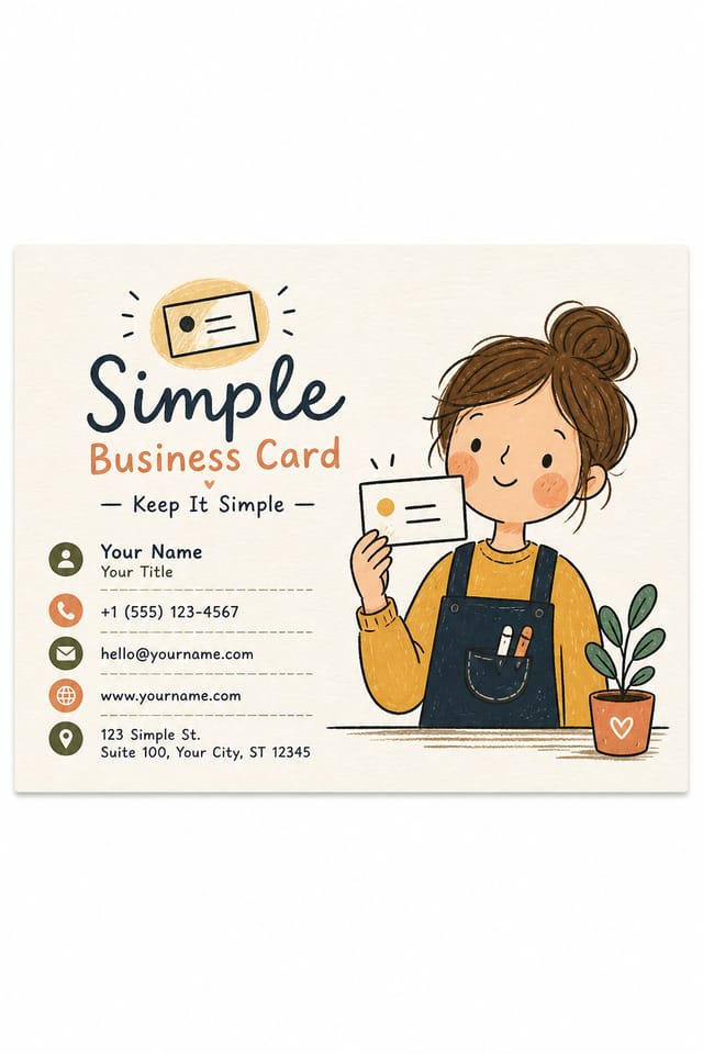 Simple Business Card — illustration style business card design