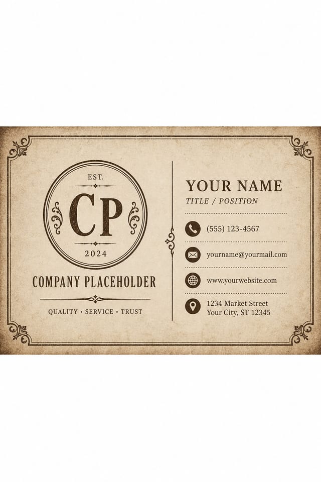 Simple Business Card — vintage style business card design