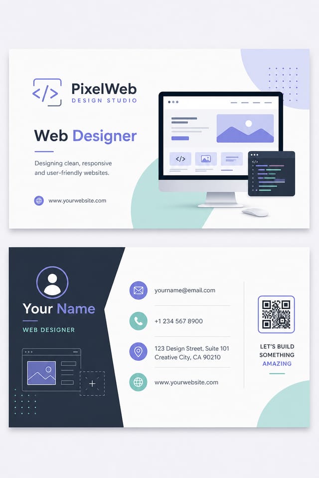 Web Designer Business Card — modern style business card design