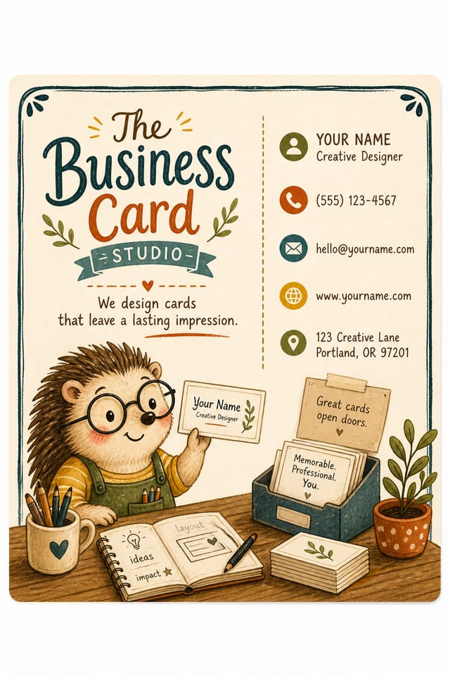 Business Card — illustration style business card design