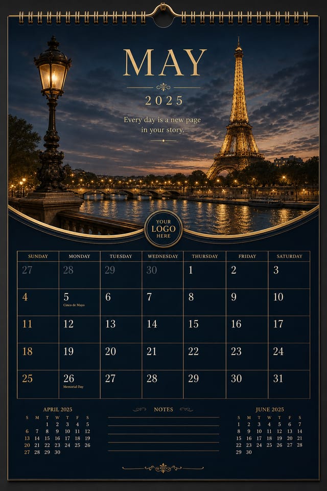 Calendario — elegant style calendar page