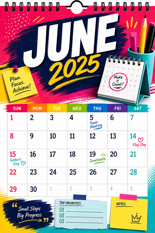 Calendario — vibrant style calendar page