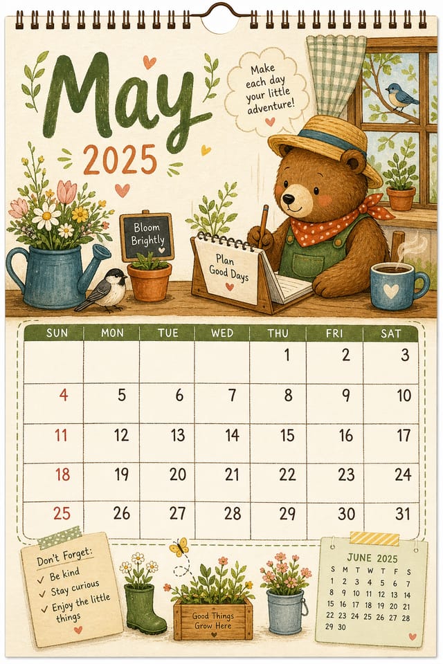Calendario — illustration style calendar page