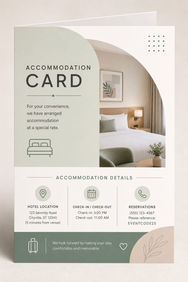 Accommodation Card — modern style card design