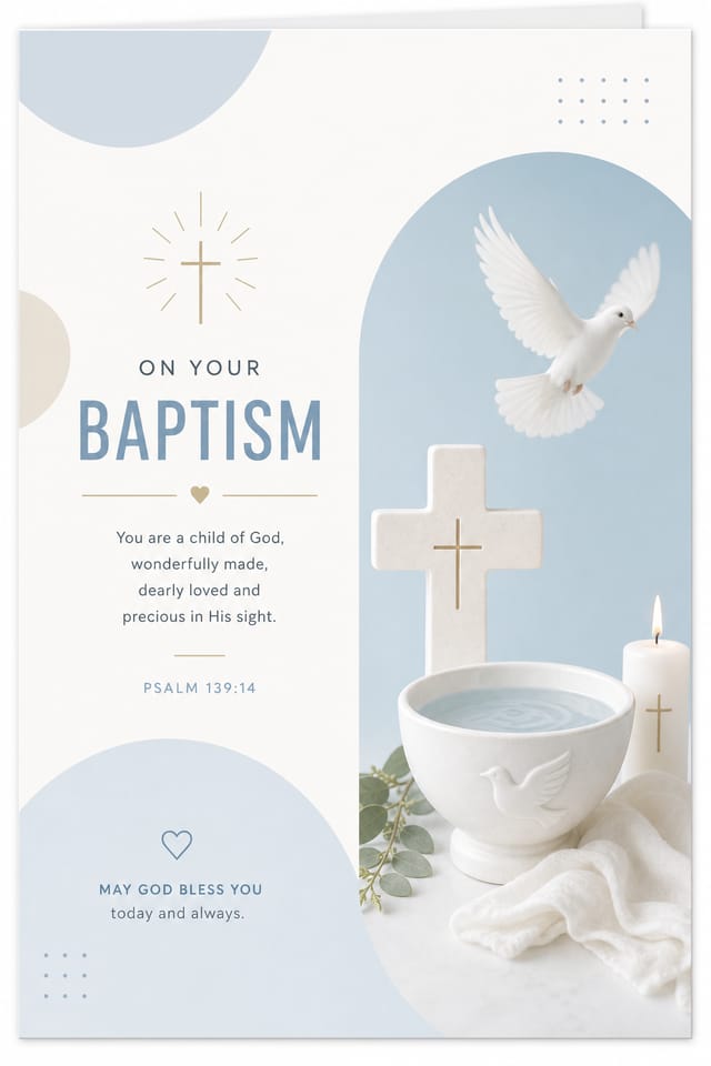Baptism Card — modern style card design