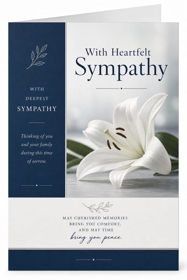 Bereavement Card — corporate style card design