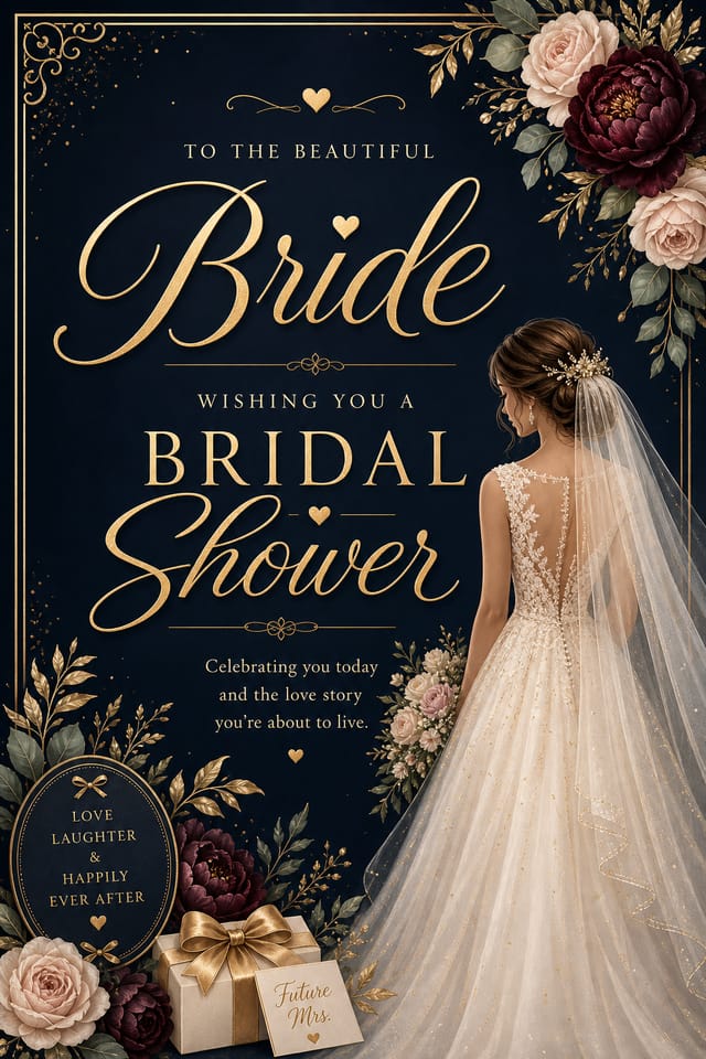 Bridal Shower Card — elegant style card design