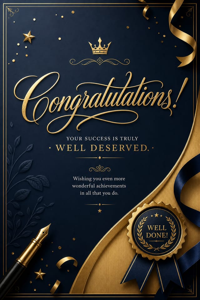 Congratulations Card — elegant style card design