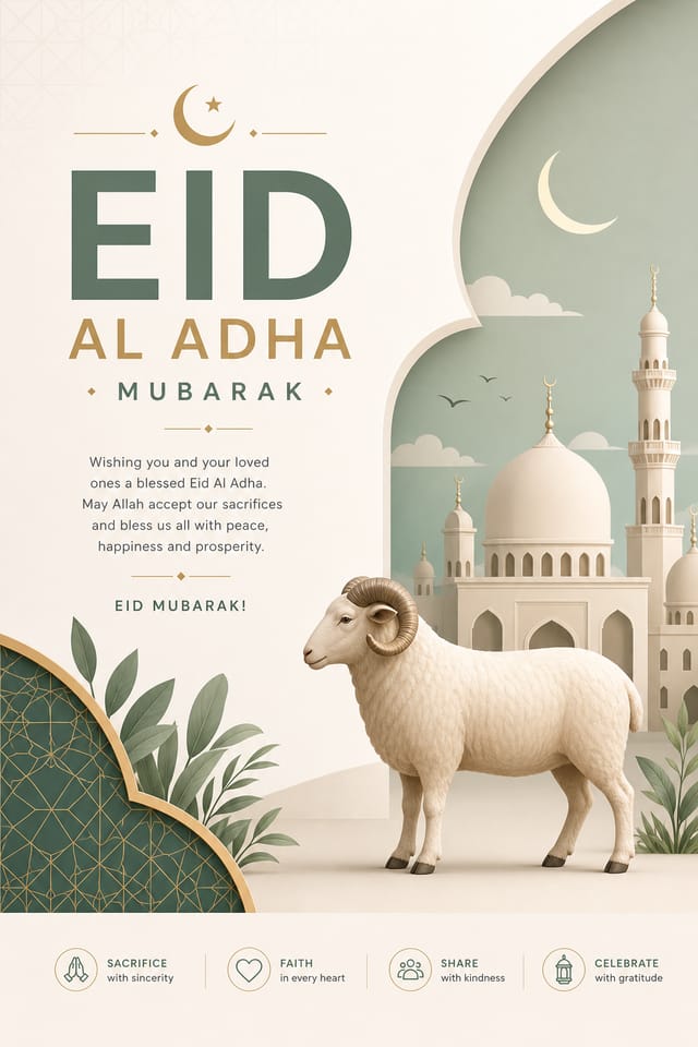 Eid Al Adha Card — modern style card design