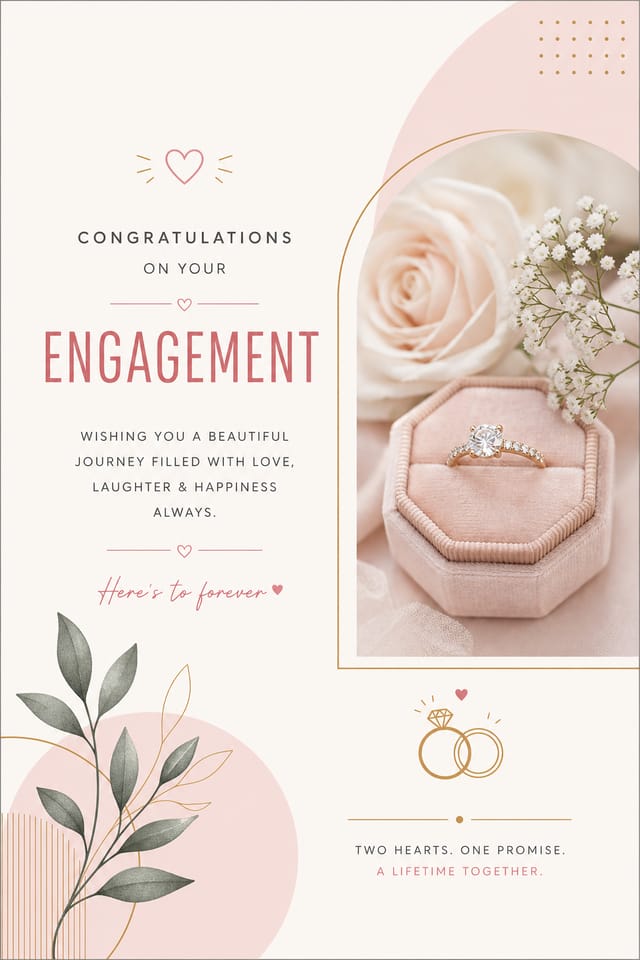 Engagement Card — modern style card design