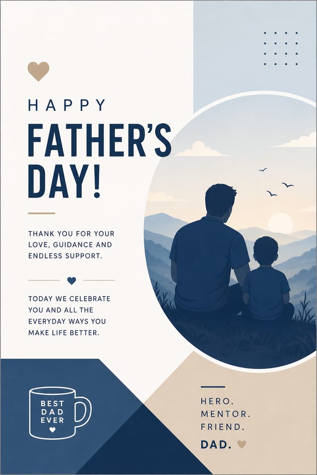 Father's Day Card — modern style card design