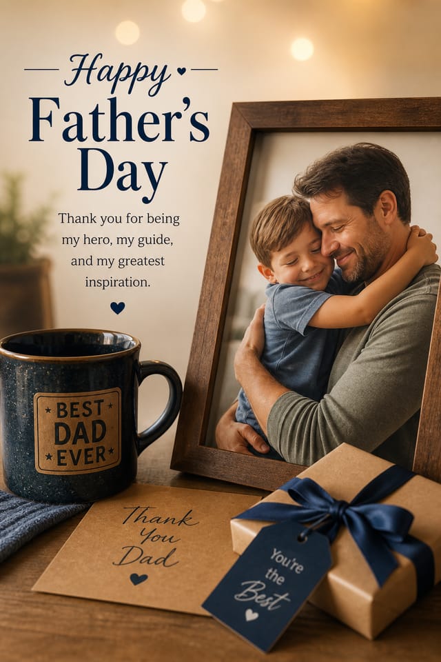 Father's Day Card — photo-realistic style card design