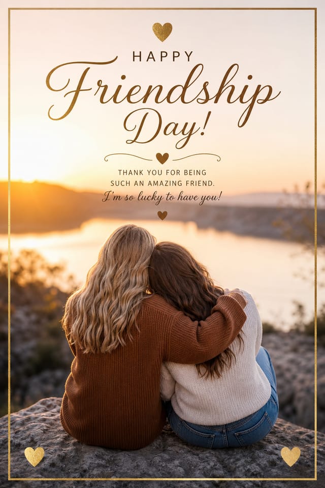 Friendship Card — photo-realistic style card design