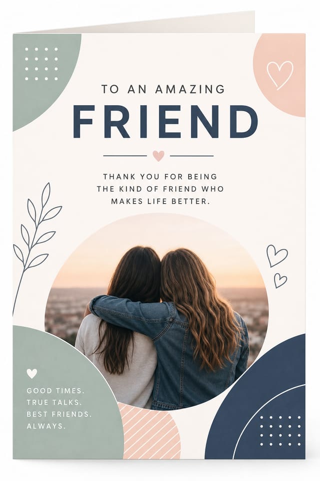 Friendship Card — modern style card design