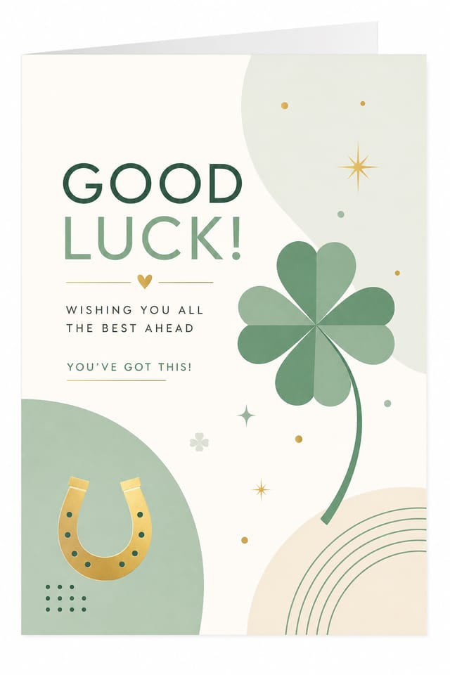 Good Luck Card — modern style card design