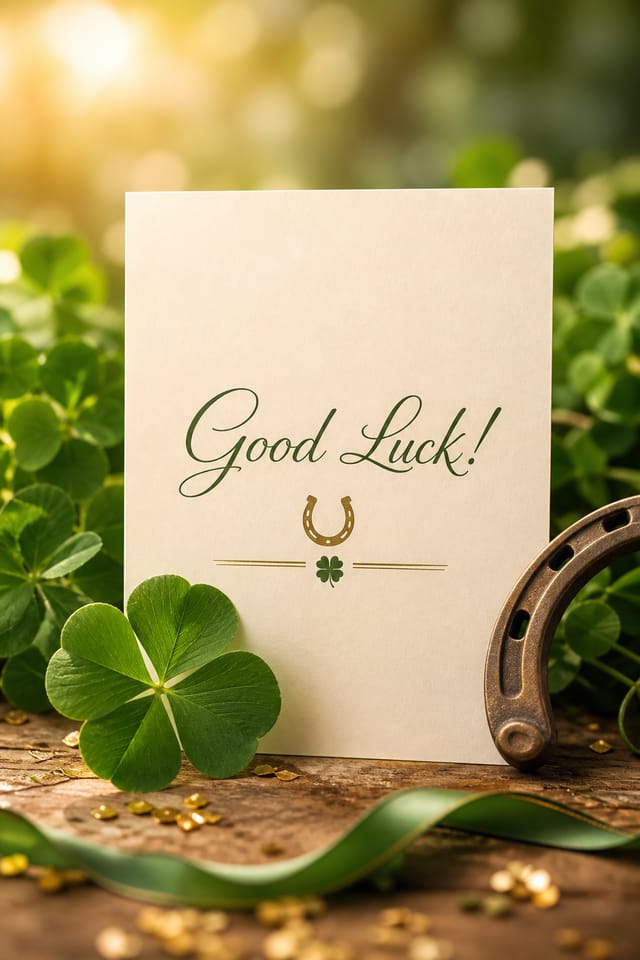 Good Luck Card — photo-realistic style card design