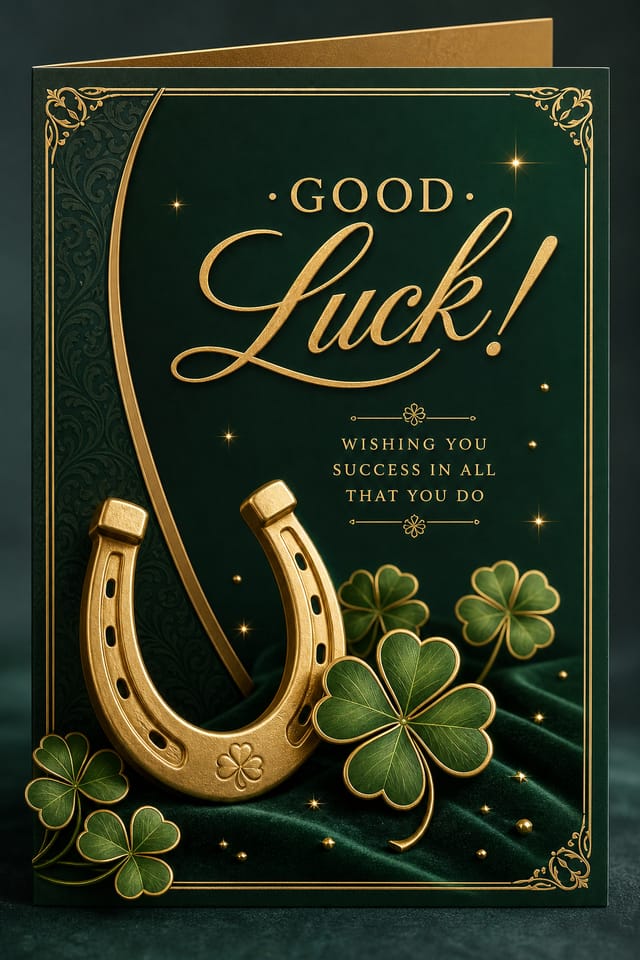 Good Luck Card — elegant style card design