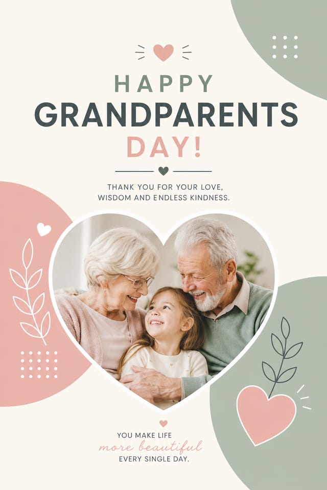 Grandparents Day Card — modern style card design