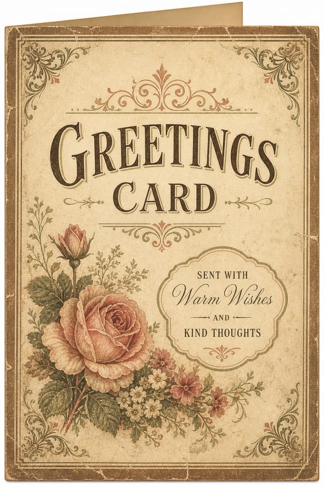 Greetings Card — vintage style card design