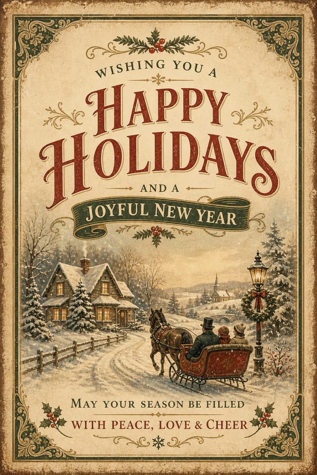 Holiday Card — vintage style card design