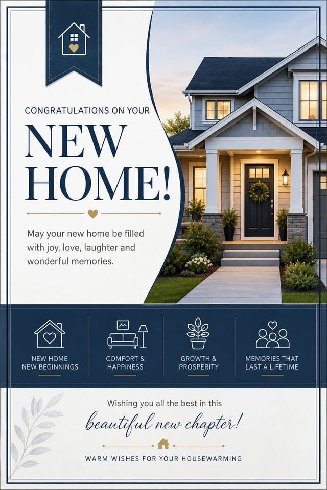 Housewarming Card — corporate style card design