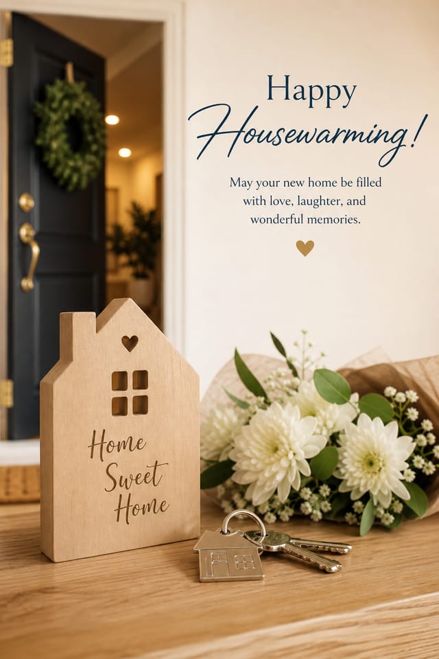 Housewarming Card — photo-realistic style card design