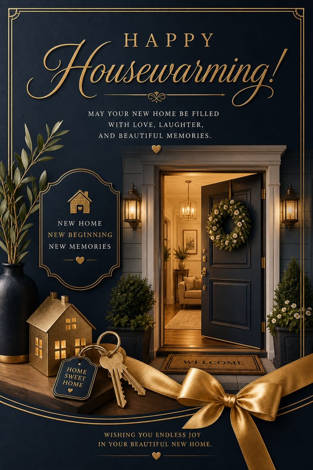 Housewarming Card — elegant style card design