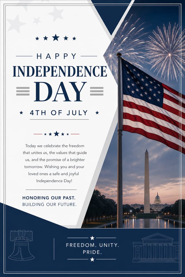 Independence Day Card — corporate style card design