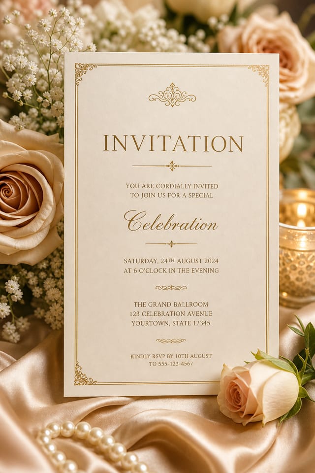 Invitation Card — photo-realistic style card design