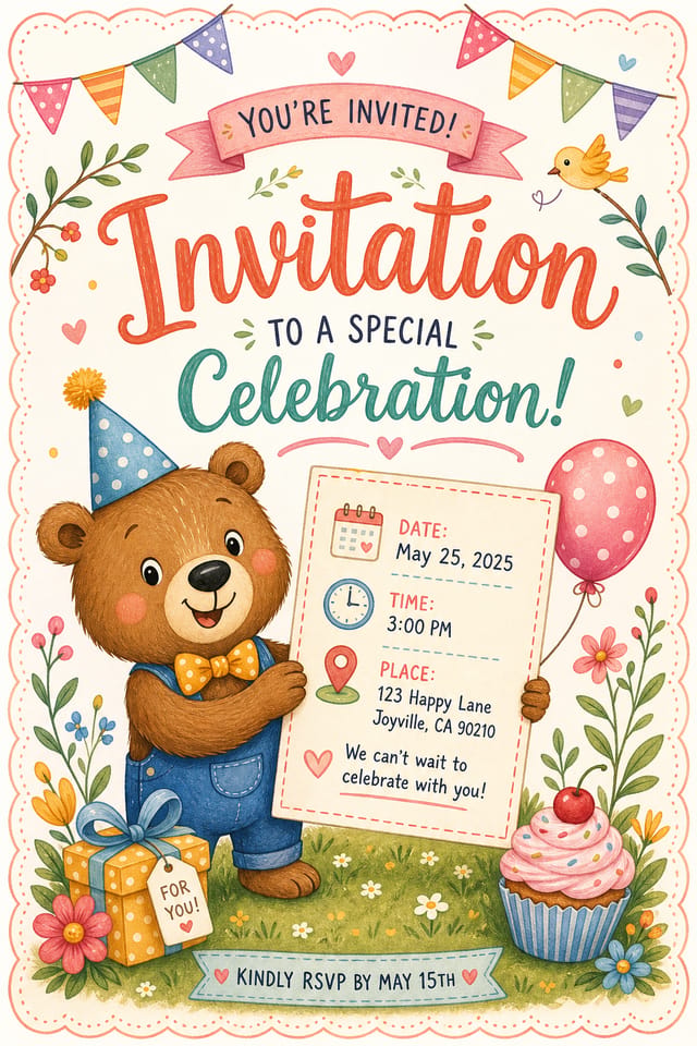 Invitation Card — illustration style card design