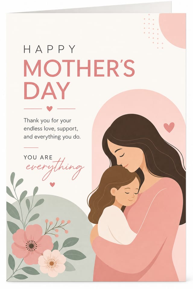 Mother's Day Card — modern style card design