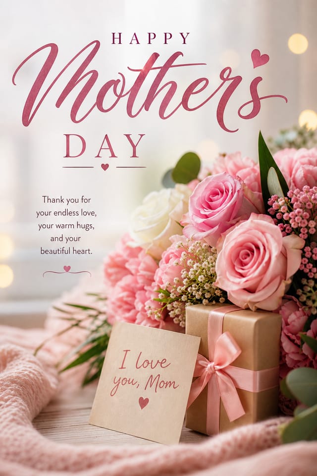 Mother's Day Card — photo-realistic style card design