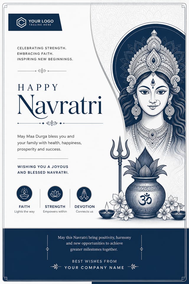 Navratri Card — corporate style card design