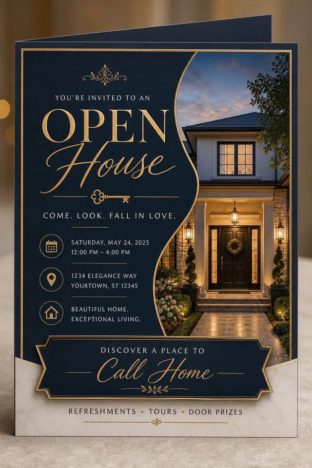 Open House Card — elegant style card design