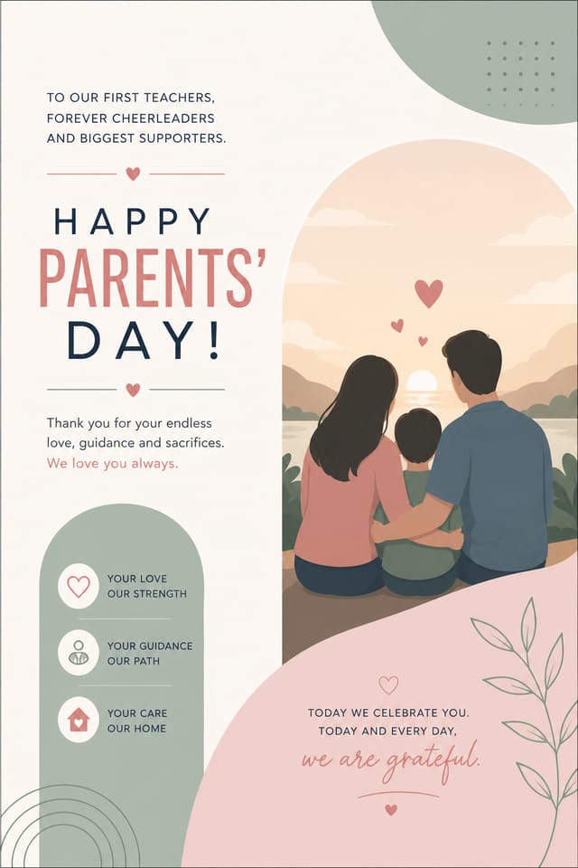 Parents' Day Card — modern style card design